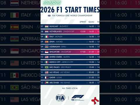 2026年F1比赛时间